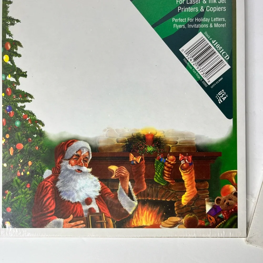 Holiday Christmas Stationary by Perfect Print Santa Having A Snack &‎ Xmas Toys